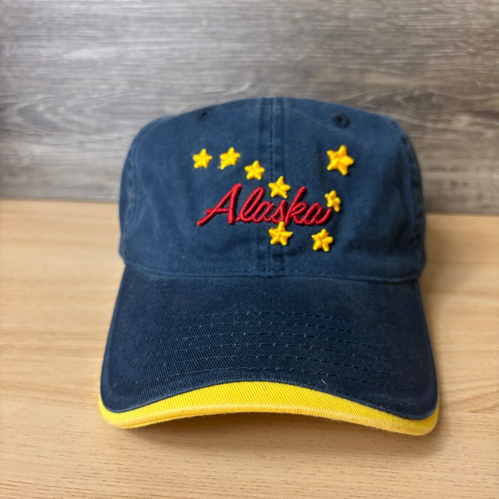 Alaska Hat Cap Strap Back Blue Yellow Constellation Outdoors Adjustable